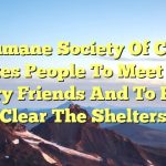 Humane Society of C.O. invites people to meet new furry friends and to help Clear the Shelters