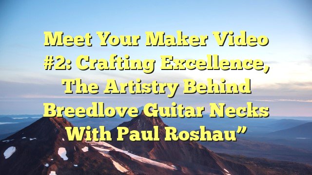 You are currently viewing Meet Your Maker Video #2: Crafting Excellence, the Artistry Behind Breedlove Guitar Necks with Paul Roshau”