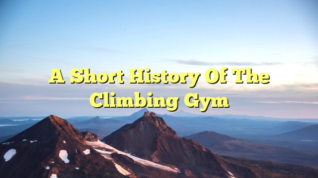 A Short History of the Climbing Gym