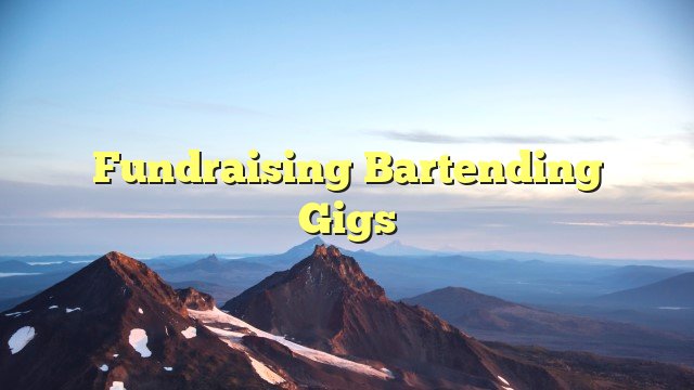 Fundraising Bartending Gigs