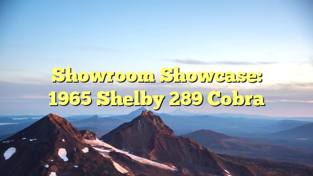 Showroom Showcase: 1965 Shelby 289 Cobra